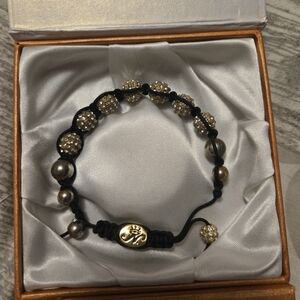 Black and Gold Beaded Bracelet